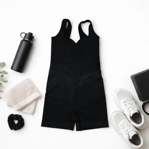 POPFLEX Hey Shorty Seamless Shortsie - Black Womans Size Large